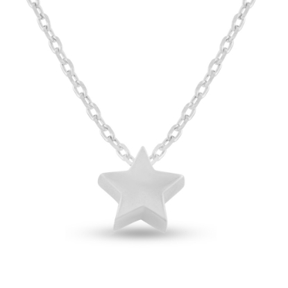Billede af By Pind halskæde sølv rhodineret med stjerne vedhæng (45 cm)