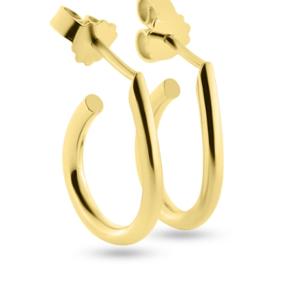 Billede af Øreringe "Perfection" halvcreol 14 karat guld (blank)