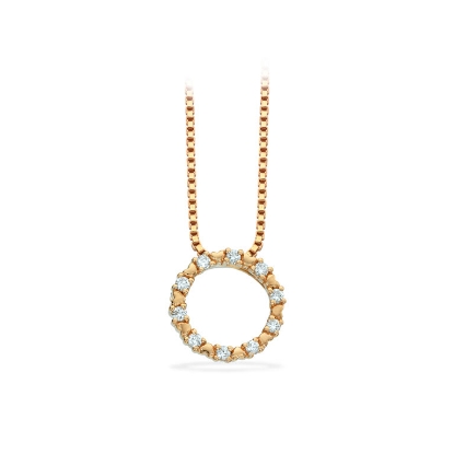 Billede af Vedhæng cirkel 0,11 H-W/SI 14 kt. m/sølvkæde