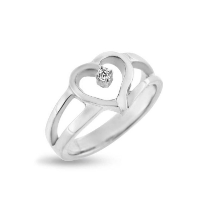 Billede af Ring åbent hjerte, syn. zirk. 925s (hjertering)