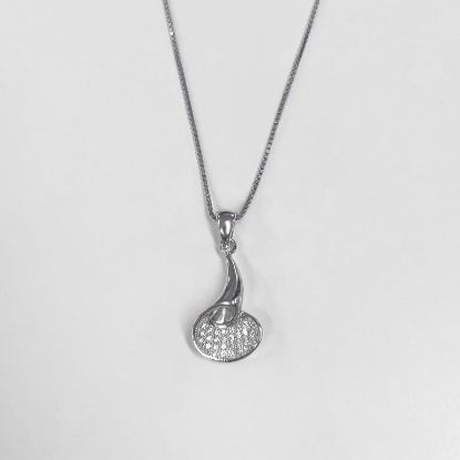 Billede af *By Pind halskæde sølv rhodineret med zirkonia (50 cm)                               