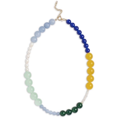 Billede af *ENAMEL Copenhagen Tanya halskæde forgyldt sølv m. fvp + ædelsten (40 + 5cm)