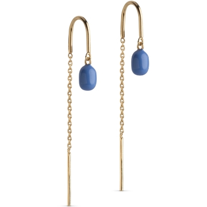 Billede af ENAMEL Copenhagen Eleanor Cornflower øreringe forgyldt sølv m. emalje