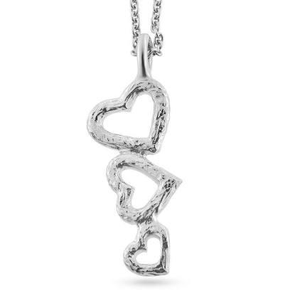 Billede af Vedhæng "Hjertetrio" i 14 kt. hvidguld