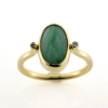 Billede af Ring med Kina natur jade og 2 brillanter 14 kt.