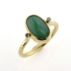 Billede af Ring med Kina natur jade og 2 brillanter 14 kt.