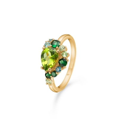 Billede af Mads Z "Four Seasons - Spring" ring 14 kt. guld m. ægte sten (str. 50-60)