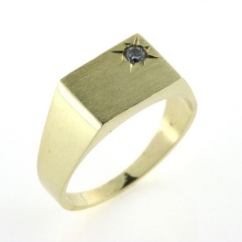 Billede af Herrering m. lukket bund, brill. 0,10 w/vs. 8 kt.