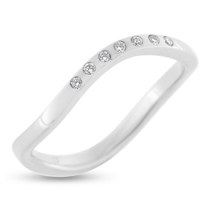 Billede af Collector inderring i 14 kt. hvidguld m. 7*0,01ct brillanter