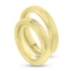 Billede af Vielses & Forl. ringe, damering 3 brill. a 0,01 w/vs. i hjerte 14 kt.