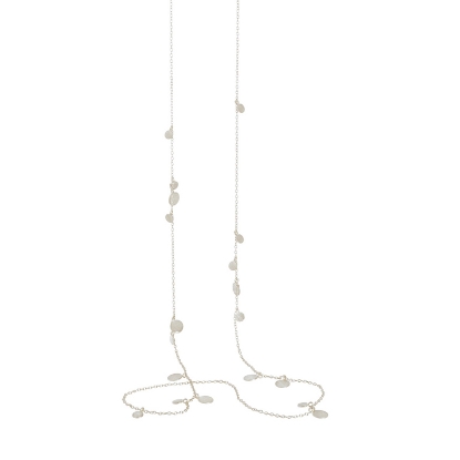 Billede af Susanne Friis Bjørner Halskæde sølv matte vedhæng af små mønter 96cm