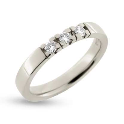 Billede af Alliancering 3* 0,07 w/pi, sølv 925s  (br. 3,1-tk. 1,9 mm.)