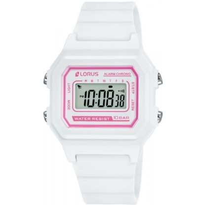 Billede af Lorus børneur, hvid siliconerem, 10bar, akrylglas, 38mm.