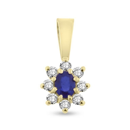Billede af Sapphire Devotion vedhæng i 14 kt. m. safir og brillanter