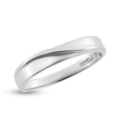 Billede af Ring med bølget tråd 14 kt. hvidguld