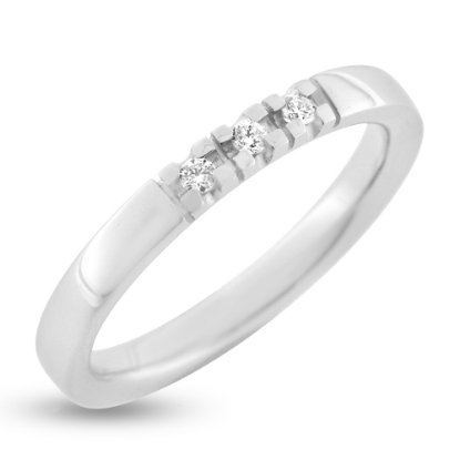 Billede af Alliancering 3 brillanter a 0,02 w/vs. 14 kt. hvg.