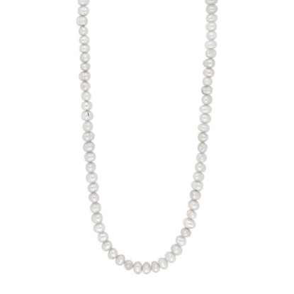 Billede af Nordahl Andersen SON halskæde stål m. ferskvandsperler (55-60 cm)