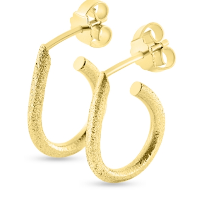 Billede af Øreringe "Perfection" halvcreol 925s forgyldt sølv