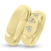 Billede af Vielses & Forlovelses ringe, damer. 3 hjerter med 3 brill. a 0,015 w/vs. fattet i hjerter 8 kt.