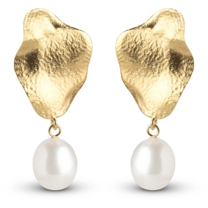 Billede af ENAMEL Copenhagen Caia Large øreringe forgyldt sølv m. fvp