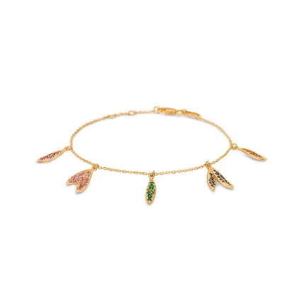 Billede af Mads Z "Papageno" armbånd 14 kt. med ægte sten (16-19cm)