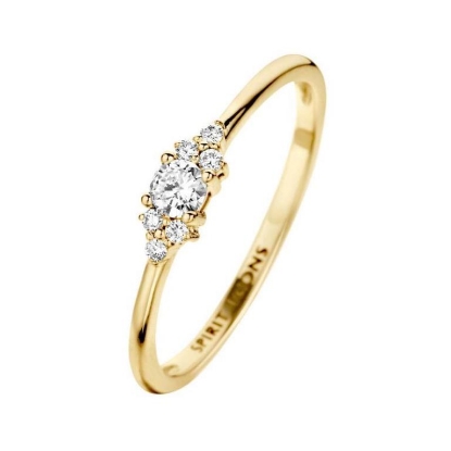Billede af Spirit Icons Vida ring 14 karat guld med 0,16 ct. w/vs (str. 48-60)