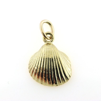 Billede af Vedhæng musling, sv. perle 4½-5 mm. 14 mm. 14 kt.