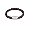 Billede af Tommy Hilfiger Exploded Braid armbånd brunt læder snoet med stål 21cm 