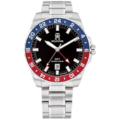Billede af Tommy Hilfiger TH85 GMT herreur stål sort skive 41mm 20bar