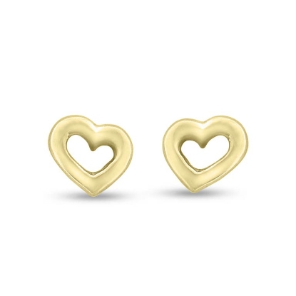 Billede af Ørestikker åbent hjerte  i forgyldt sølv