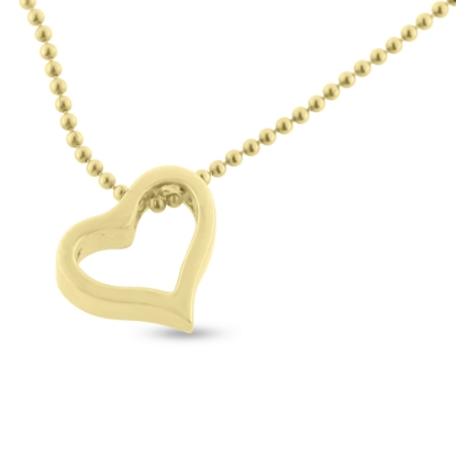 Billede af Vedhæng åbent hjerte, 2 huller til kæde, 925s. forgyldt (excl. kæde)