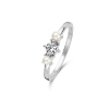 Billede af Spirit Icons Ocean ring sølv m. perle + synt. zirkonia str. 52