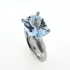 Billede af Ring fattet med akvamarin 14*12 mm. + 4 brill. a 0,015 ct. w/vs. 14 kt. hvg.