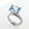 Billede af Ring fattet med akvamarin 14*12 mm. + 4 brill. a 0,015 ct. w/vs. 14 kt. hvg.