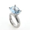 Billede af Ring fattet med akvamarin 14*12 mm. + 4 brill. a 0,015 ct. w/vs. 14 kt. hvg.