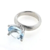 Billede af Ring fattet med akvamarin 14*12 mm. + 4 brill. a 0,015 ct. w/vs. 14 kt. hvg.