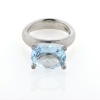 Billede af Ring fattet med akvamarin 14*12 mm. + 4 brill. a 0,015 ct. w/vs. 14 kt. hvg.