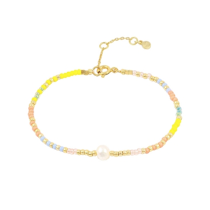 Billede af Hultquist Alaina Armbånd sølv forgyldt med miyuki og ferskvandsperler 16+3cm