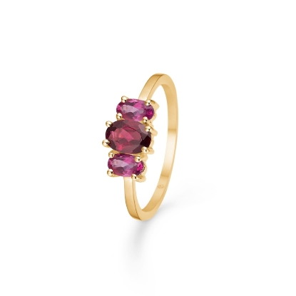 Billede af *Mads Z "Hyacinth" ring 8 kt. guld m. pink topas og rhodonit (str. 54)