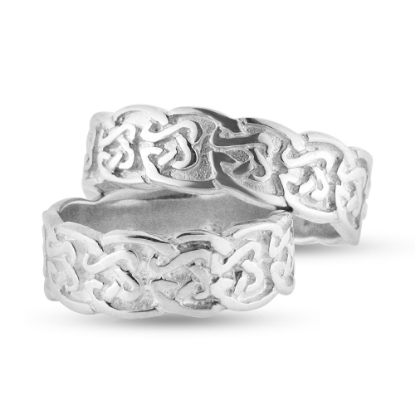 Billede af Vielses/forlovelses ringe med mønster, br. 7,1 mm. 925s.