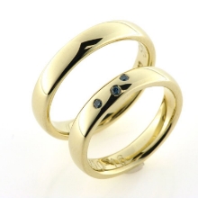Billede af Vielses & Forlovelses ringe, 3* 0,01 ct. Sky blue i damering 14 kt.