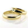 Billede af Vielses & Forlovelses ringe, 3* 0,01 ct. Sky blue i damering 14 kt.