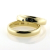 Billede af Vielses & Forlovelses ringe, 3* 0,01 ct. Sky blue i damering 14 kt.