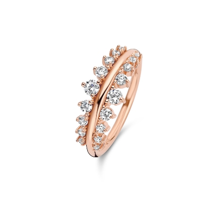 Billede af Spirit Icons Empress ring sølv rosaforgyldt med synt. zirkonia str. 50-64