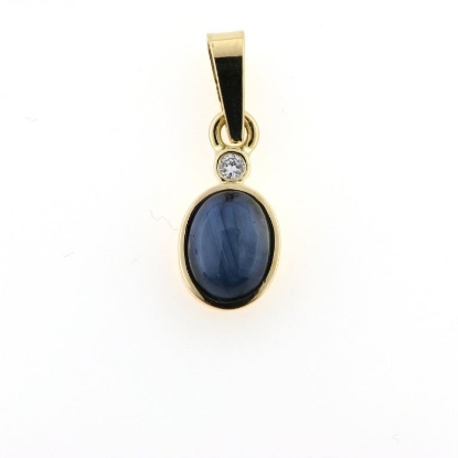 Billede af Vedhæng med Stjernesafir og brill. 0,03 w/vs. 14 kt.