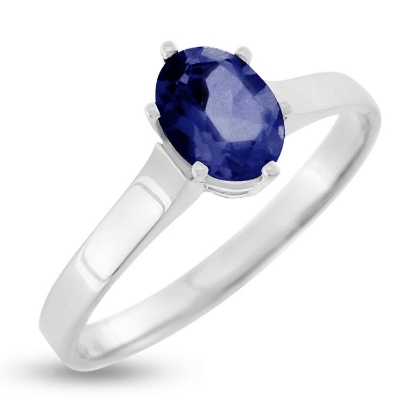 Billede af Ring "Glory" m. ægte safir (0,91 ct.) 14 karat hvidguld