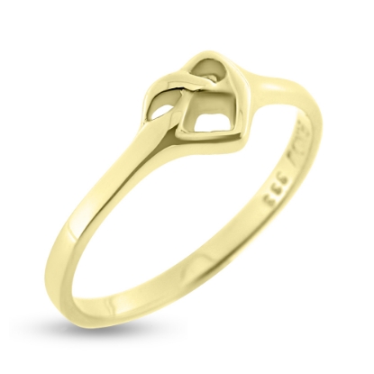 Billede af Ring "Cuddling Heart" i guld