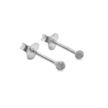 Billede af Ørestik sølv frostet ovf. 2 mm kugle.