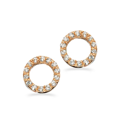 Billede af Ørepynt cirkel syn. cubic zir. 8 kt.