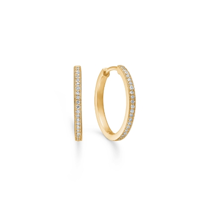Billede af Mads Z "Poetry Hoop" ørecreoler 14 kt m. 0,24 ct w/si (20 mm)